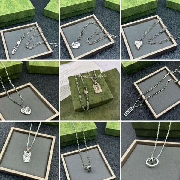 gg Vintage Pendant Necklace Designer For Women Letter Mens Skeleton Necklace Silver Plated Chain Luxury necklace High Quality Jewelry Accessories Gift 5bb