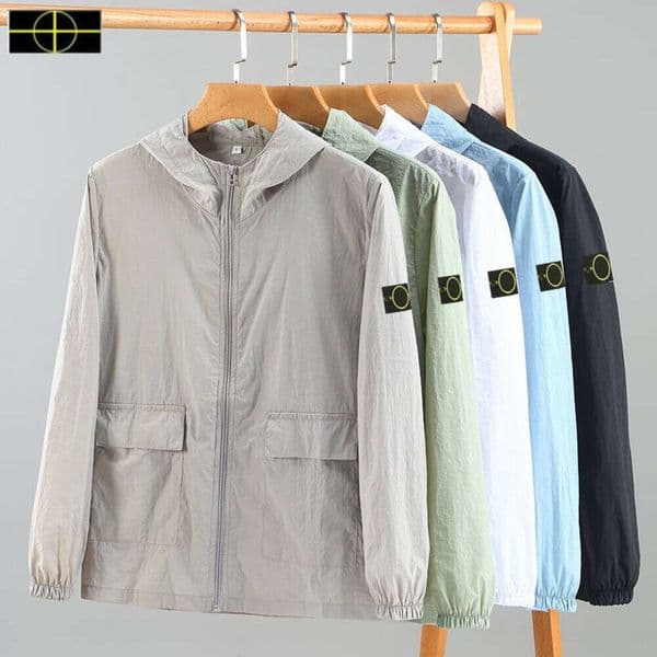 Stones Jacket Islands Designer Large Size Coat Clothing Men Summer Pull Stones Jacket Loose Mens Summer Thin Jacket Casual Sports Stand Collar Topstoney Jackets Cff