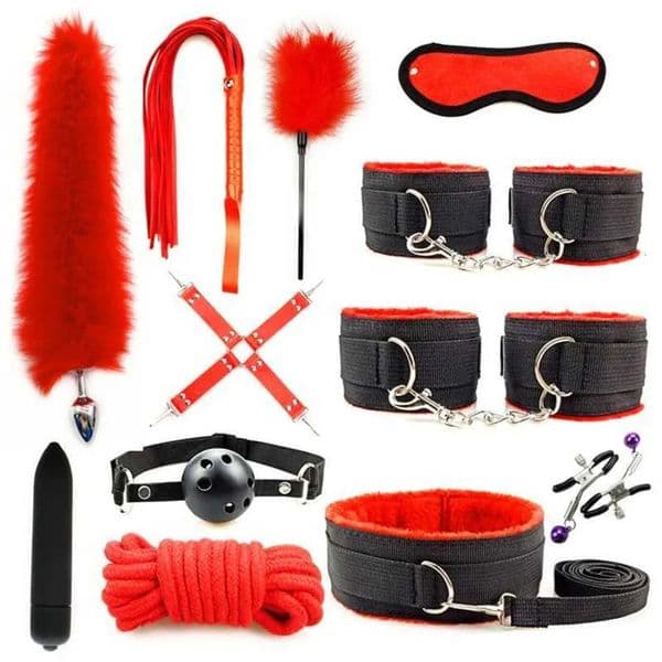 2026 New Bdsm Bondage Set Couples Adult adult toys Kit With Handcuffs, Whip, Vibrator, Anal Plug, Gag - Erotic SM Sex Toys For Women And Partners 009