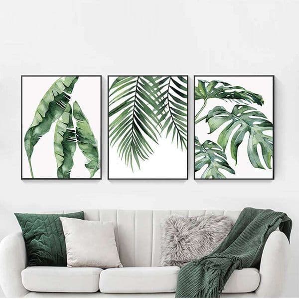 Scandinavian Style Tropical Plants Poster Green Leaves Decorative Picture Modern Wall Art Paintings for Living Room Home Decor 26Y0527