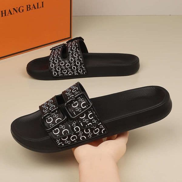 Men's thick-soled slippers new summer model, comfortable home non-slip slide sandals, men's beach large size sandals