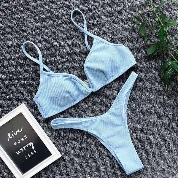 Womens Bikini Set Bandage Push Up Bra V-Neck Swimwear Swimsuit Bathing Beachwear Beach Dress maillot de bain femme 26L0530