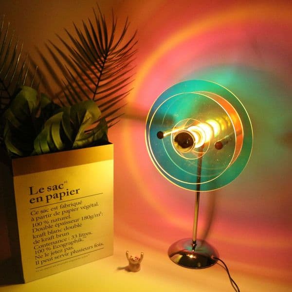 Bauhaus UFO Colorful USB Plug-In Night Light Creative Internet Celebrity Ins Bedroom Romantic Atmosphere Table Lamp