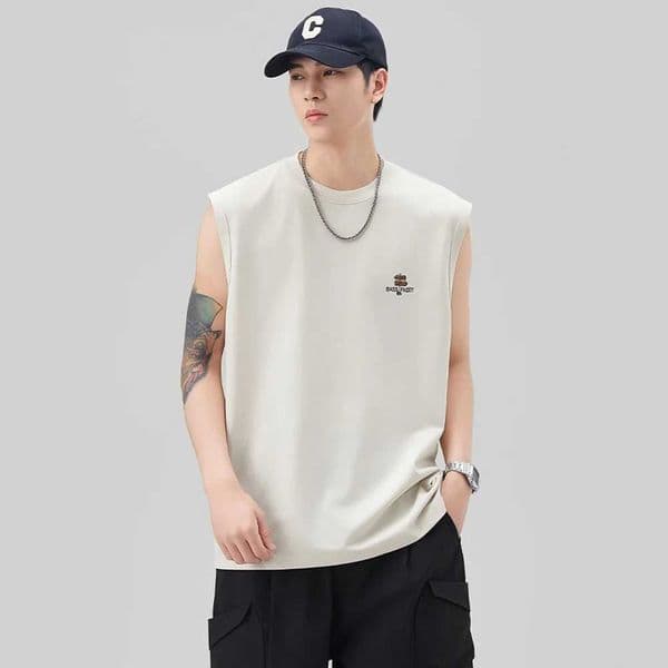 Mens Summer Streetwear Loose Casual Fashion Fitness Sveless T-shirt City Tank Tops Tees Shirts L260529