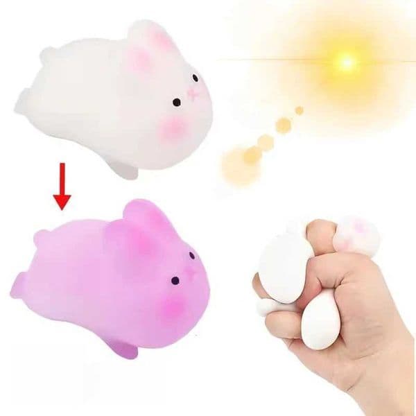 1PCS Color Changing Love Rabbit Pinch Music Toy Slow Rebound Simulation Stress Relieving Gift for Adult and Children PartyZ260530