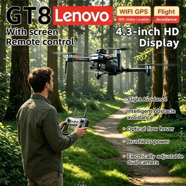 Lenovo GT8 4K 8K Professional Camera Obstacle Avoidance FPV Foldable RC Drone with Large Screen Remote Control W260530