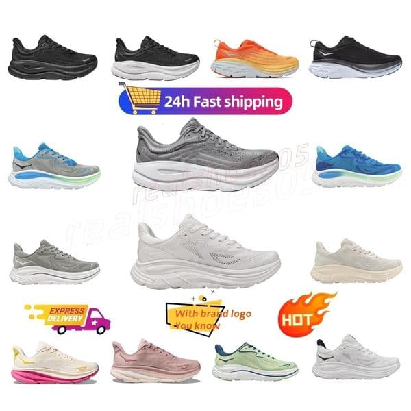 Hokarunning Shoes Clifton 9 Bondi 8 Men Women Rocket One One Designer Running Athletic Black White Breathable Womens Sports Sneakers Mens Trainers Size 36-45