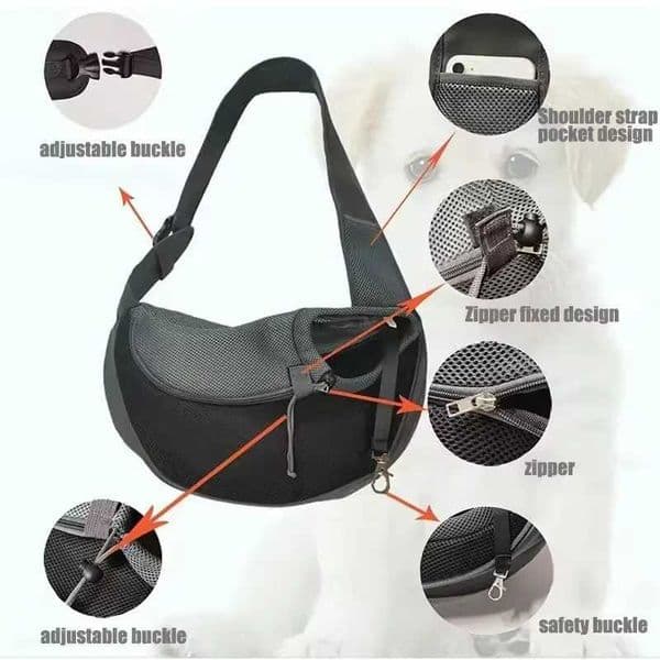 1PCS Pet Carrier Backpack Breathable Mesh Portable Lightweight Wear resistant Crossbody Sling Bag For Dogs Cats Outdoor Travel C260530
