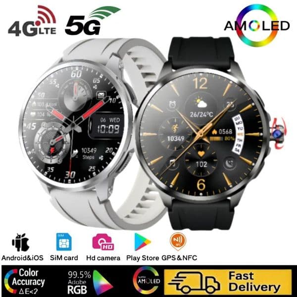 H19 4G LTE Smart Watch: 32GB, 900W Rotating Camera, GPS, WiFi, Google Play Store Support, Android Wearable