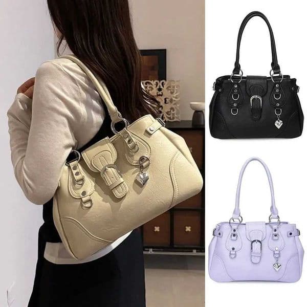 Y2K Aesthetic Women Underarm Bag Large Capacity PU Leather Retro Shoulder Bag Motorcycle Style Single Shoulder HandbagR260530
