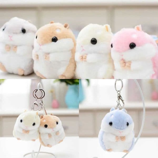 Plush Toys Animal Children toys key chain Stuffed 10cm Hamster pendant Kawaii Dolls Christmas Gifts bag Doll For Women L260530