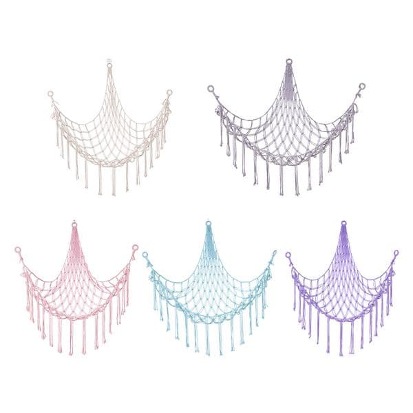 Toy Hammocks Wall Corner Hanging Storage Net Organizer Woven Kids Stuffed Mesh Hammock Baby Animal Rope Hammock Bag Cotton