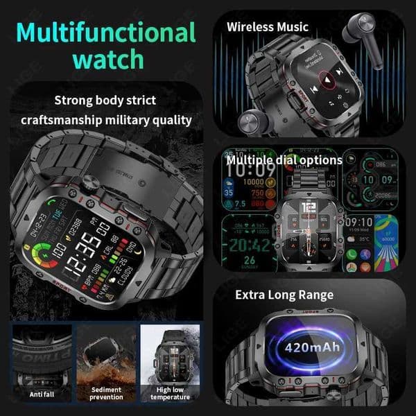 LIGE 2026 New Military Men Smartwatch Call Sport Rate Monitor IP68 Waterproof 196 HD Sn Men Smart WatchesJ260530