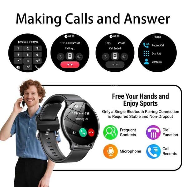 LAXASFIT 2025 New Smart Watch Talk 152-inch Touch Sn Mens Sports Watch Smart Watch Wens Holiday GiftJ260530