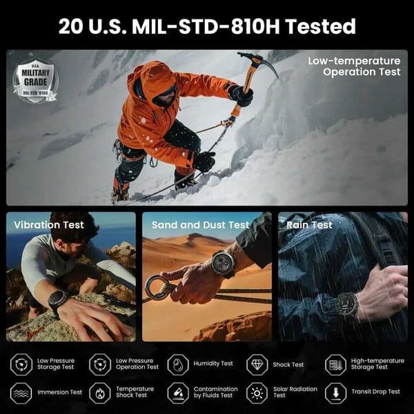 KOSPET Tank T4 Smart Watch for Men 6-Sat GPS Offline Maps 10ATM Waterproof Rate Diving Skiing Hiking for Android iOSJ260530