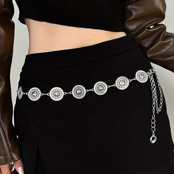 High-end retro versatile metal adjustable waist chain accessories new summer fashion simple belt to match skirt decoration H260530
