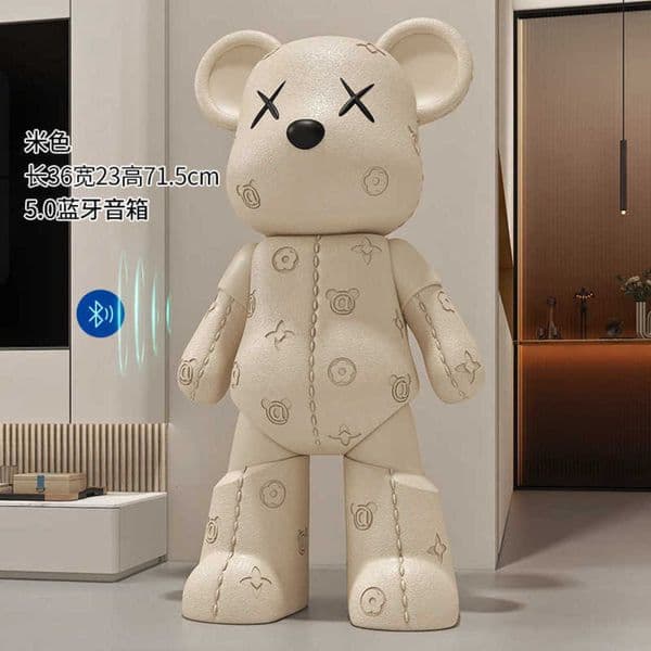 Leather Texture Violent Bear Floor Ornament Bluetooth Speaker TV Cabinet Sofa Side Gift Home Decoration L251015 Y260530