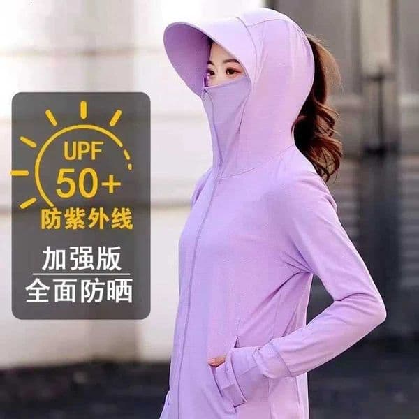 Summer New Women Short Hooded Ice Silk Sunscreen Clothes Tops 2025 Female Thin Style Ultraviolet-proof Sunscreen Jacket CoatT260530