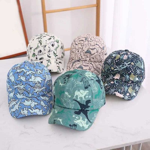 Print Dinosaur Children Baseball Cap Fashion Boys Sunshade Peaked Caps 2-6Year Kids Duck Tongue Hat Baby Outdoor Sunshade Visors M260530