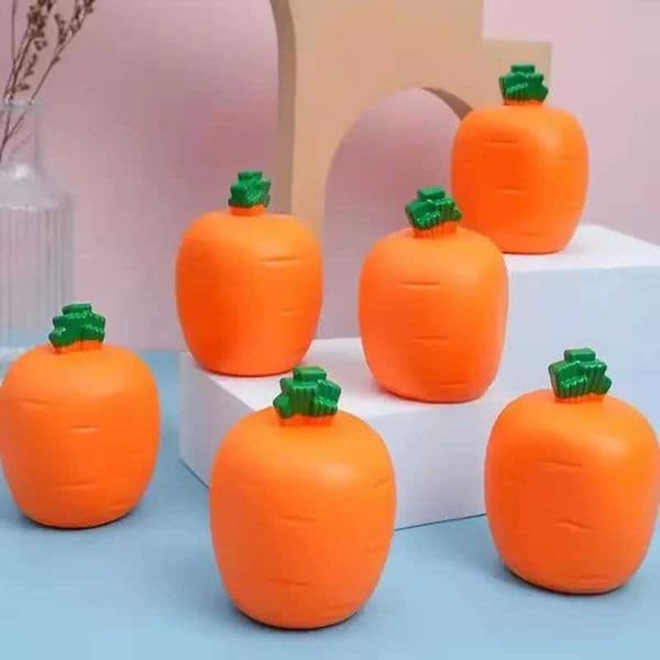 2pcs Squishy Carrot Rabbit Squeeze Telescopic Toys Kids Childrens Radish Rabbit Cup Pinch Music Toy Creative Stress Relief Gift C260530