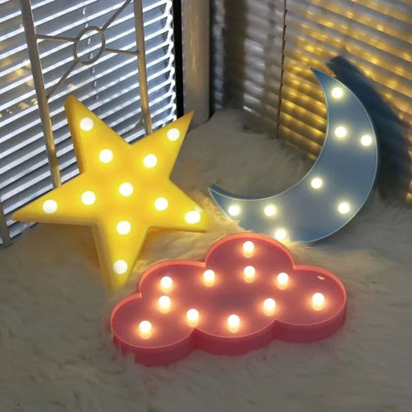 Nordic Lovely Cloud Star Moon LED 3D Night Light Kids Gift Toy For Baby Children Bedroom Tolilet Lamp Decoration Indoor Lighting 260529