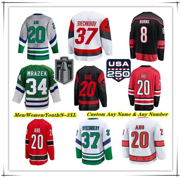 CarolinaS Hurricanes Sebastian Aho Hockey Jersey Taylor Hall Jackson Blake Logan Stankoven K'Andre Miller Nikolaj Ehlers Andrei Svechnikov Andersen Staal Jarvis