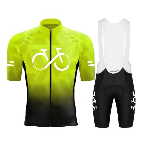 Cycling Jersey Set 2025 Summer Ropa Ciclismo Mens Short Sleeve Bicycle Cycling Clothing Gradient Color Breathable MTB Bike WearR260530