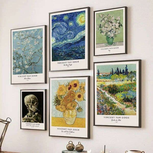 Vincent Van Gogh Works Canvas Prints Abstract Starry Night Flower Landscape Wall Art Poster for Living Room Bedroom Home Decor 26Y0527