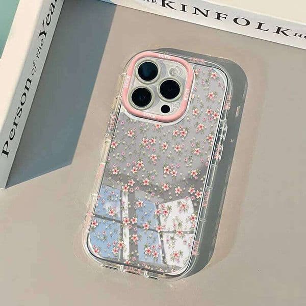 Flower Rabbit Pattern Mirror Surface Phone For iPhone Max Case 16 15 14 13 12 11 Pro XR XS 7 8 Plus 16E 17 Air Cover