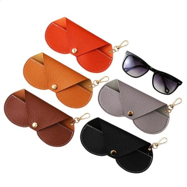 1pc Portable PU Glasses Bag Foldable Travel Sunglasses Case Simple Storage Box Holder Pouch Cases w260530