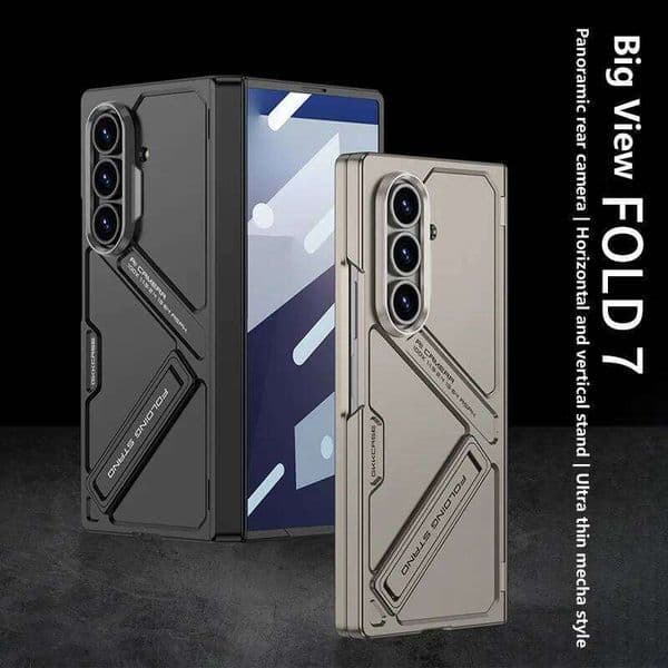 Ultra-thin Rugged Armor Magnetic Wireless Charge Bracket Case for Samsung Galaxy Z Fold 7 6 Hinge Film Integrated Protect Cover
