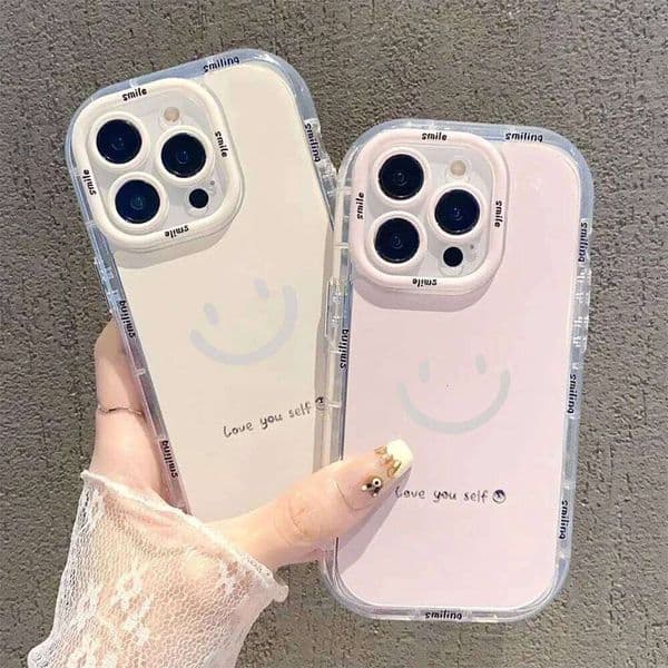 Cute Smile Phone For 17 Case iPhone 14 11 13 12 15 16 Pro Max XR XS X 7 8 Plus SE Shockproof Silicone Soft Cover