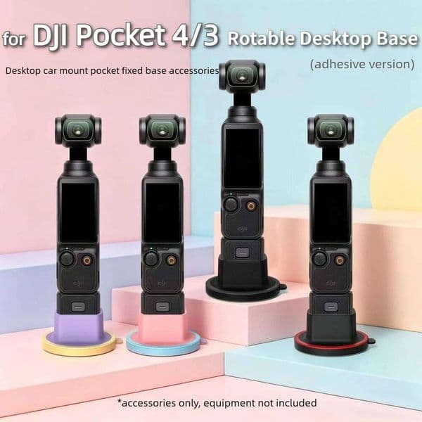For DJI Osmo Pocket 4 3 Camera Silicone 360° Rotating Desktop Base Anti-skid Fixed Extension Hands-Free Shooting Accessorie