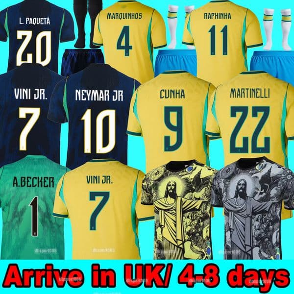 2026 BrazilS soccer jerseys Camiseta de futbol PAQUETA RAPHINHA 25 football shirt maillots VINI JR 26 27 BrasilS RICHARLISON men kids NEYMAR JR Uniforms