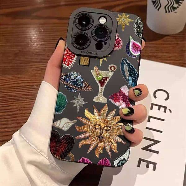 Fashion Black Collage Pattern Eye Design Phone Case For iPhone 14 15 11 12 13 Pro Max 16E XS X XR 7 8 16 Plus SE2 Soft Cover