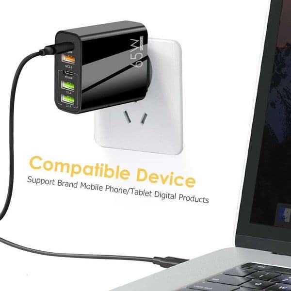 65W Type Fast Charging QC3.0 For iPhone 14 13 12 Pro Max Huawei Xiaomi Samsung POCO Tablet USB C Charger PD Adapter