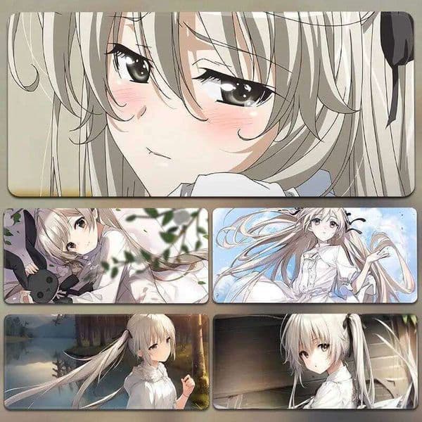 Anime Cartoon Cute Girl Rubber Mouse Gaming Large Small Laptop Office Deskmat Keyboard Mat Stitched Edge Non-Slip Desk Pad