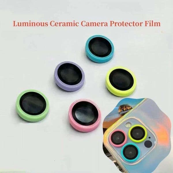 Luminous Ceramic Camera Protector Film For IPhone 17 Pro Max 17Air 17Pro 16 15 14 Plus Lens Ring Tempered Glass Glowing Cap Case