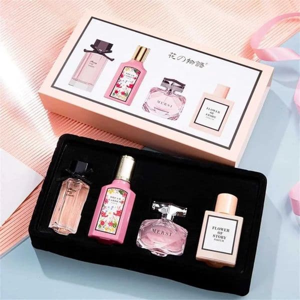 Luxury Perfume Designer Brand Women Gift Box Four Piece Set Plant Floral Scent Pheromone Lasting Fragrance cologne Exudes Feminine Charm Womens Perfume W Free