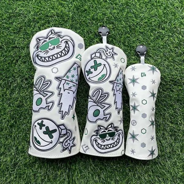 Golf Accessory Caterpillar Cat cover Wizard Golf Club 1 3 5 Wood Headcovers Driver Fairway Woods Cover PU Leather High Quality Putter Head Covers Football