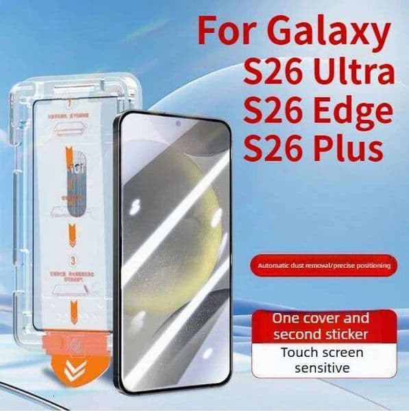 Fingerprint Unlock HD Tempered Glass For Samsung S26 S25 Edge S24/23 Ultra Plus FE Anti-Fingerprint Screen Protect Dust Free Kit