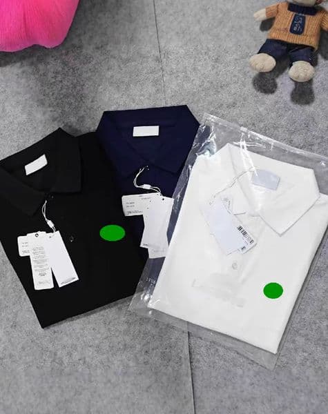 Luxury Designer Men's Crocodile Polo Shirt For Men Short Sleeve Solid Cotton Fish POLO Shirt Tops Male Size S-3XL