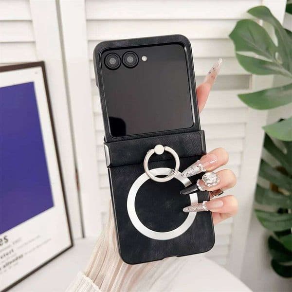 Luxury PU Leather Magnetic Phone Shell For Motorola 70 Ultra 60 50 Razr 2026 2025 Plus 2024 Ring Holder Hinge Protect Cover