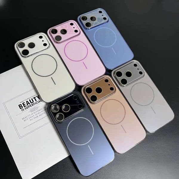Luxury Plating Edge Glossy Magnetic Case For IPhone17 ProMax 16 15 14 13 12 11 Plus Glass Lens Window Shockproof Protector Cover