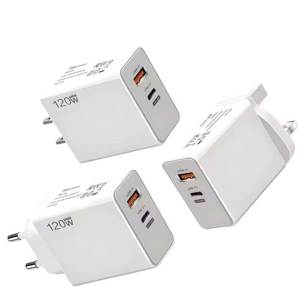 C 120W Gan Super Fast PD Charger For Laptop Tablets iPhone 15 iPad Macbook OPPO Samsung Xiaomi USB Quick Charging Adapter