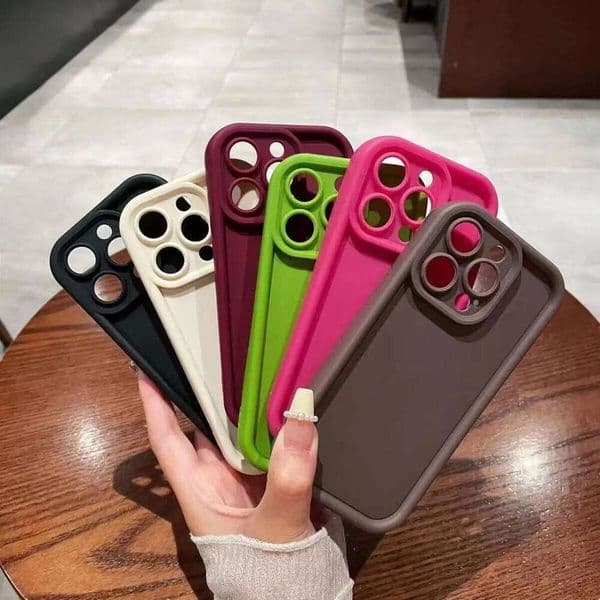 Camera Protection Solid Color Silicone Phone Case For iPhone 17Air 17 16 16E 15 14 13 12 11 Pro Max 7 8 PlusX XR XS Mini Cover