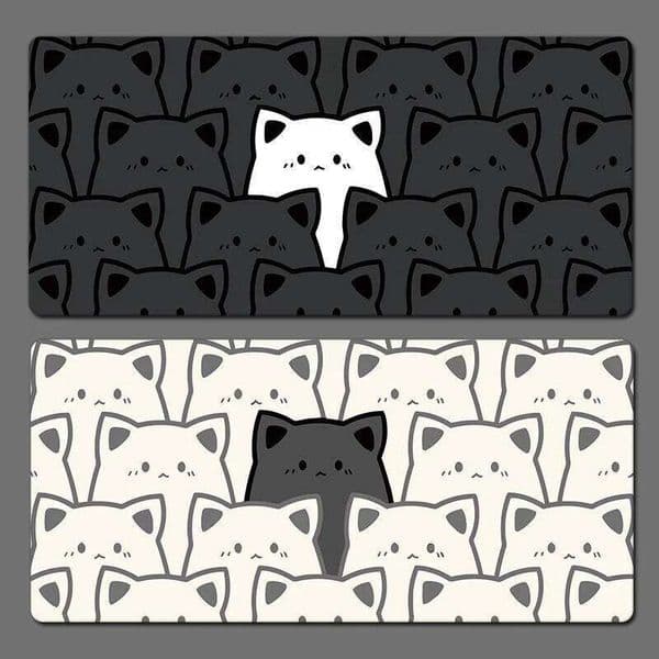 Fashion Cute Cartoon Cats Rubber Mouse Gaming Smooth Large Small Laptop Deskmat Keyboard Mat Stitched Edge Non-Slip Desk Pad
