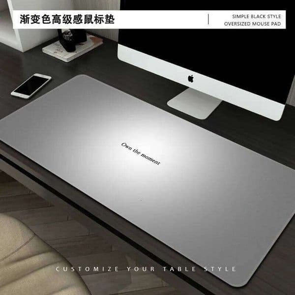 Premium Simplicity Grey Mats Rubber Mouse Gaming Large Small Laptop Deskmat Keyboard Mat Stitched Edge Non-Slip Desk Pad