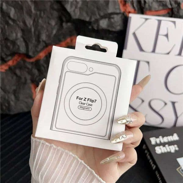 Original Transparent PC Magnetic Charging Slim Case For Samsung Galaxy Z Flip 7FE 6 5 4 3 5G Four Corner Enhance Anti-Drop Cover