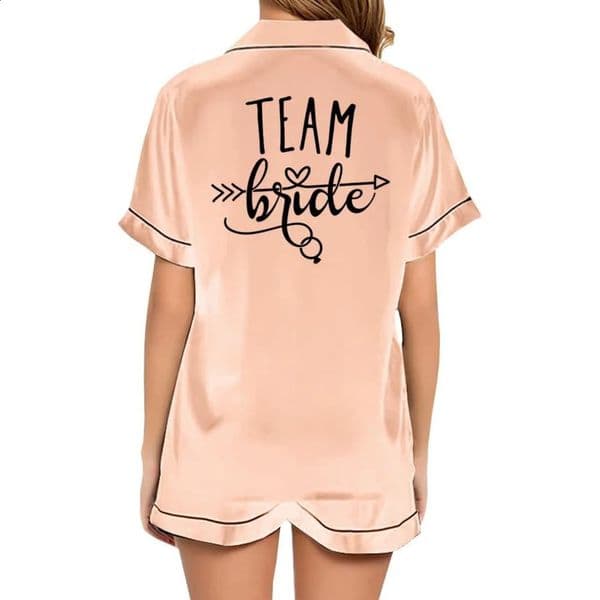 Bride Pj Two Piece Team Bridal Engagement Satin Pyjamas Set Women Wedding Silk Pyjama Bachelorette Party Loungewear 16 260530